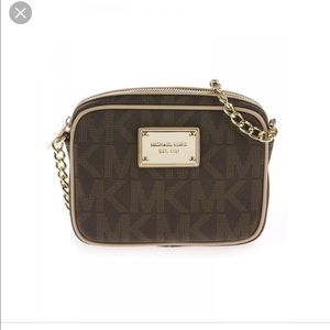 Michael Kors Jet Set Monogram crossbody with tag